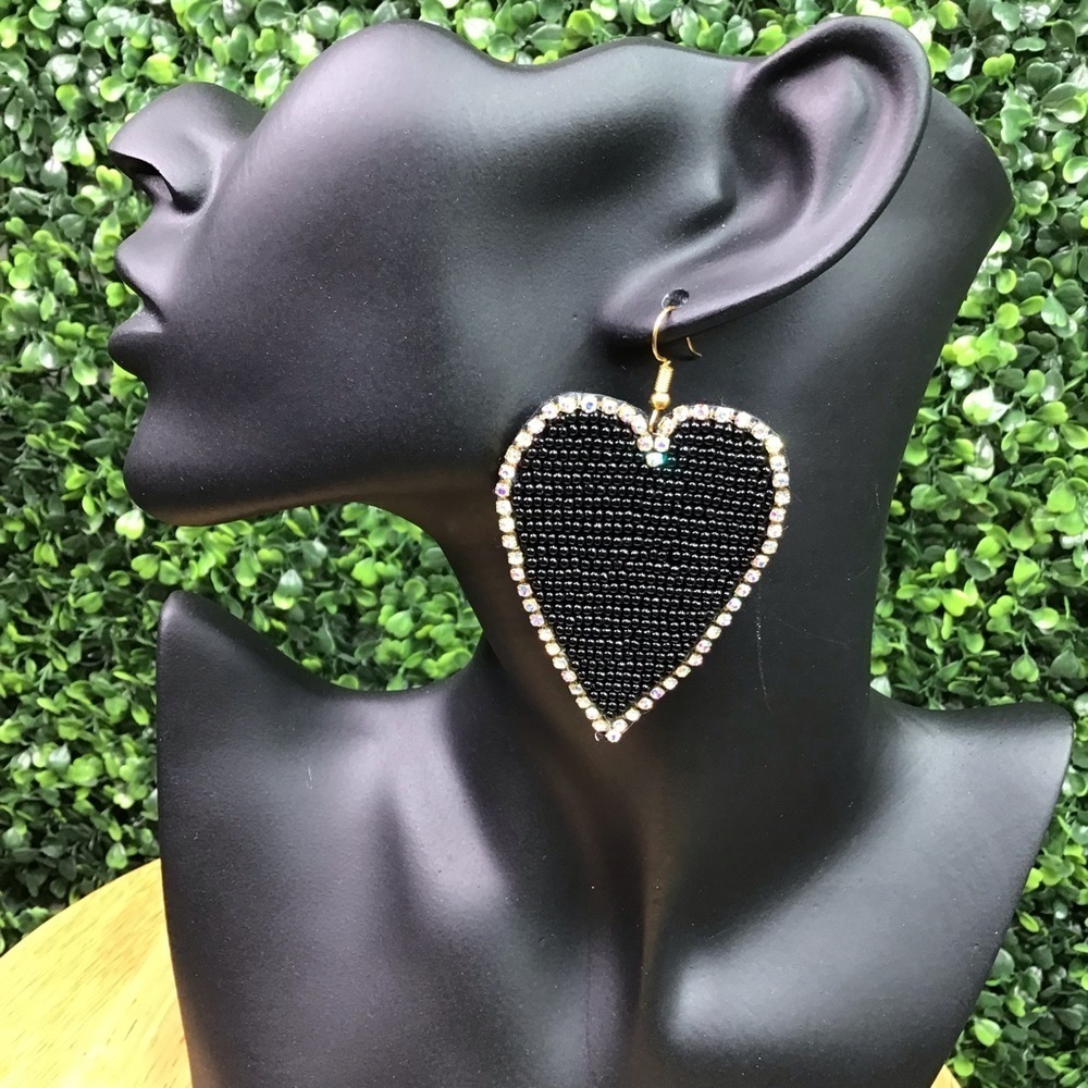Heart shaped beaded earings